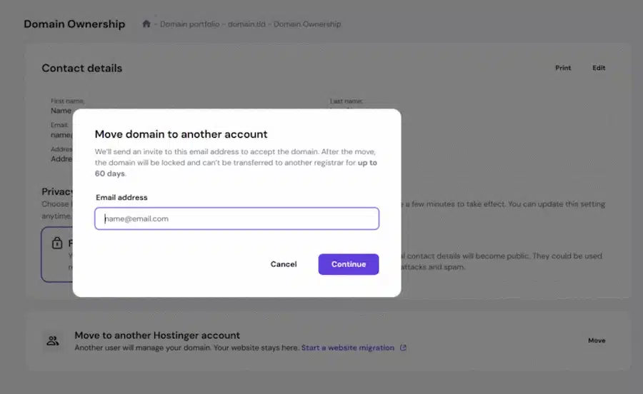 كم تستغرق عملية نقل نطاق هوستنجر؟